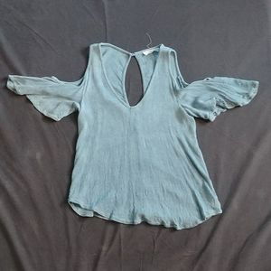 Like New Women's The Line of Style Blue  Cold shoulder Blouse Size M